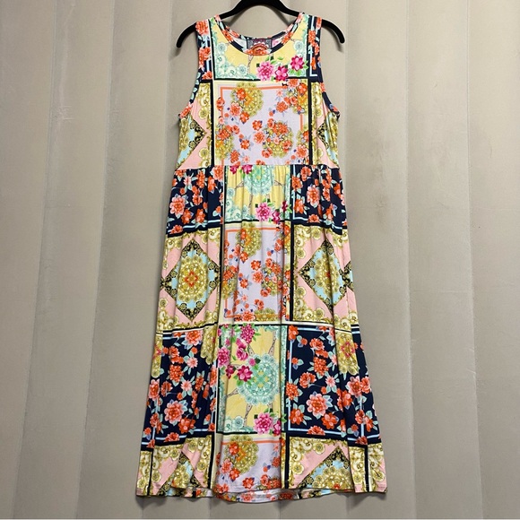 Johnny Was Women’s Japer Tank Dress Medium Bohemian Boho Whimsical Floral - Picture 1 of 11